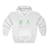 All Peace No F's Pullover Hoodie Sweatshirt in Black, White, or Blue